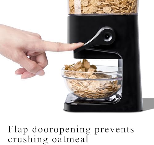 Cereal Dispenser Countertop, 5L Kitchen Organization Cereal Containers Storage, Desktop Candy Dispenser Plastic Cereal Dispenser, Snack Containers Can Hold Granola, Dry Food, Grain (Black, 1Pc) - Image 3