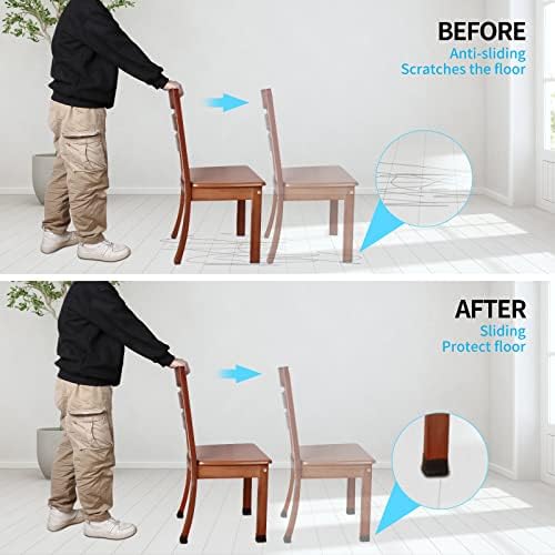 24PCS Rectangle Felt Chair Leg Floor Protectors for Hardwood Floors, Black - Image 5