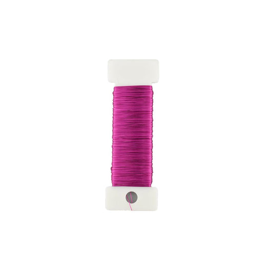 HAHIYO 26Gauge Rose Red Metal Floral Wire - 1 Roll, 38 Yards (115 Feet) - Flexible Paddle Wire for Craft, Christmas Wreath, Flower Arrangement, Bouquet Wrapping, Wedding, DIY