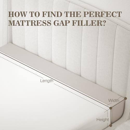 DEEPSHARK Bed Gap Filler,Mattress Extender for King Bed,Headboard Pillow Between Headboard and Mattress or Wall,High-Density Foam with Removable Cover（Beige-King-78 * 4 * 12in） - Image 6