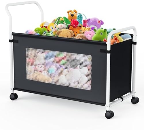 KEEGH Extra Large Toy Box for Kids, Heavy Duty Toy Storage Organizer, Black by KEEGH