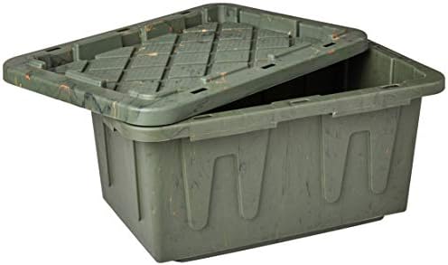 HOMZ Durabilt Plastic Storage Bins with Lids, 15 Gal, Green Camo, 2 Pack - Image 4