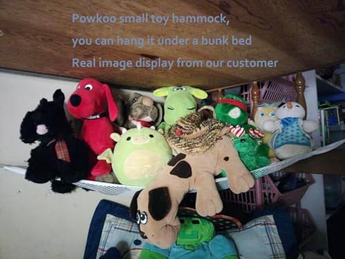 Stuffed Animal Storage Hammock - Small Plushie Net - Corner Hanging Stuffed Animal Net Organizer Holder for Teddy Bears Stuffies - Stuffy Hammock for Bedroom (White) - Image 5