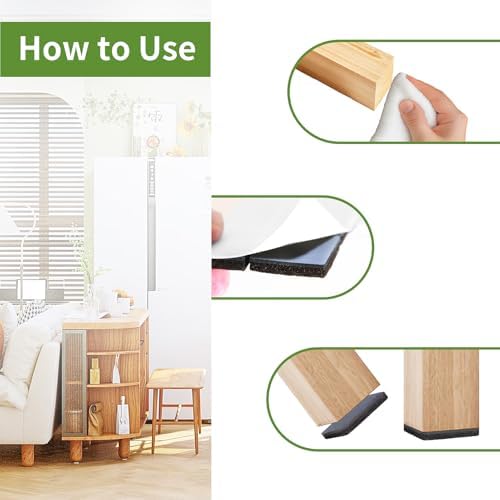 Felt Furniture Pads for Hardwood Floors 48 PCS 1" Square, Brown - Image 5