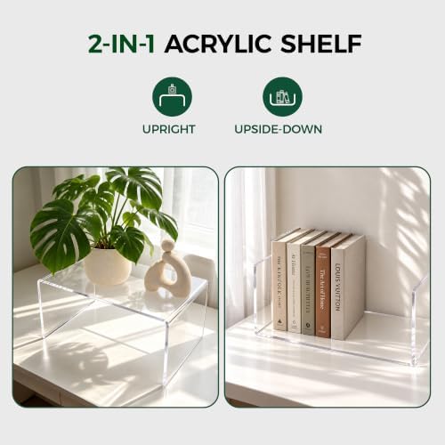 Large Acrylic Risers 2 Pack, Clear Display Stands, 12 x 8 x 6 Inch - Image 5