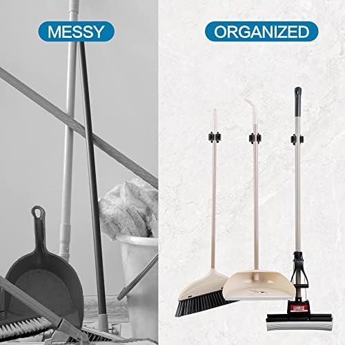 JAMEND CLXP 3PCS Broom and Mop Holder, Heavy Duty Garden Tool Organizer Rack Rake and Shovel Handle, Stainless Steel Mop Hanger. Wall Mounted Utility Rack with Screws, Silver. - Image 5