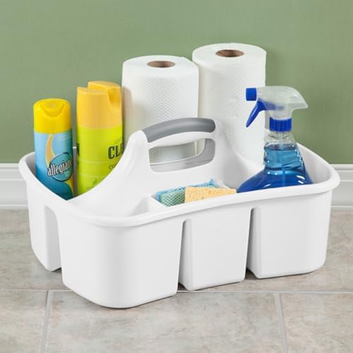 Sterilite Divided Ultra Caddy, Plastic Portable Organizer, White, 12-Pack - Image 4