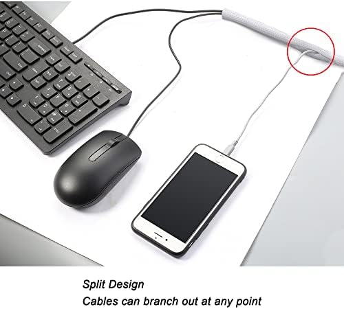 Cable Management Sleeve, Split Design, 25FT - 1 Inch, White - Image 3