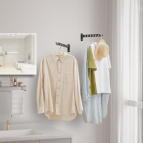 JOOM Clothes Drying Rack Wall Mounted, 13-Inch Foldable Arm, Black 2 Pack - Image 3