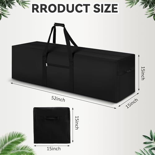1 Pcs 52 x 15 x 15 Inch, 190 L Large Storage Duffle Bag Black - Image 2