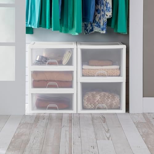Sterilite Stacking Drawer Storage Organizer for Clothes, 16 Quart, 6-Pack - Image 6