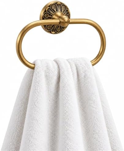 Antique Brass Towel Ring for Bathroom,Wall Mounted Gold Towel Holder for Home & Hotel by LSWYYP