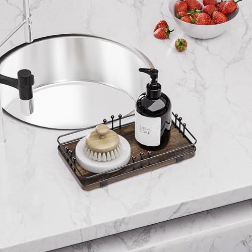 Bathroom Vanity Tray Countertop, Decor Tray 7.9"x4.4" Brown-Black - Image 6
