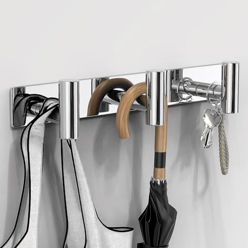 VAEHOLD Hat and Coat Wall Mount Rack - Hooks for Robes, Bags, Keys, and Towels - Bathroom Towel Hanger Organizer (Polished Chrome, “T“ Shape 3 Hooks 1 Pack) - Image 2