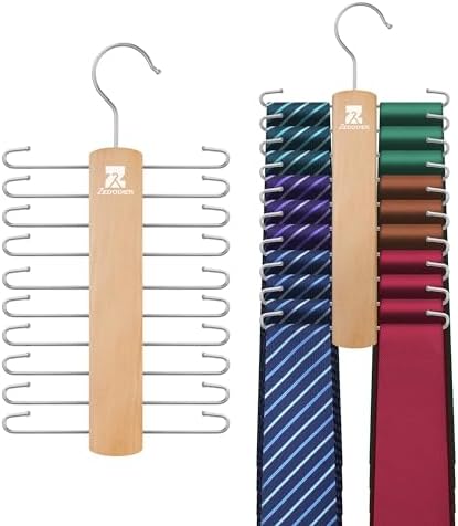 ZEDODIER 2 Pack Tie Hanger, Tie Organizer for Closet, Holds 40 Ties by ZEDODIER