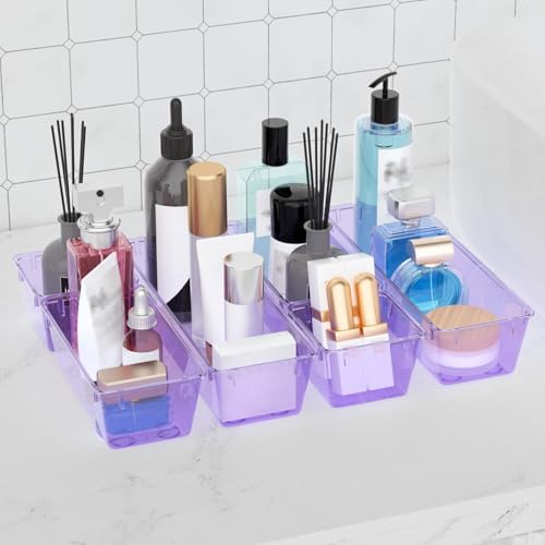 9 Pack Clear Drawer Organizer Set, Drawer Storage Trays, Storage Bins - Image 6