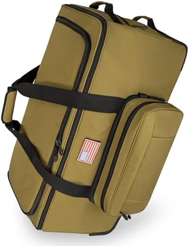 150L Large Rolling Duffle Bag with Wheels, Heavy Duty 32'' Tri-Wheel Gear Hauler for Camping,Moving Sports Equipment,Military & Airline Checked Bag Approved,Khaki - Image 2