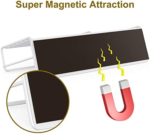 Mystozer Metal Magnetic Spice Rack for Refrigerator White, 4 Pack - Image 5