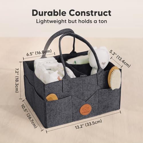 KeaBabies Baby Diaper Caddy Organizer with Handle, Portable (Mystic Gray) - Image 3