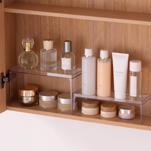 PAVSTINE Narrow Clear Medicine Cabinet Shelf Organizer (High & Low Set) by PAVSTINE