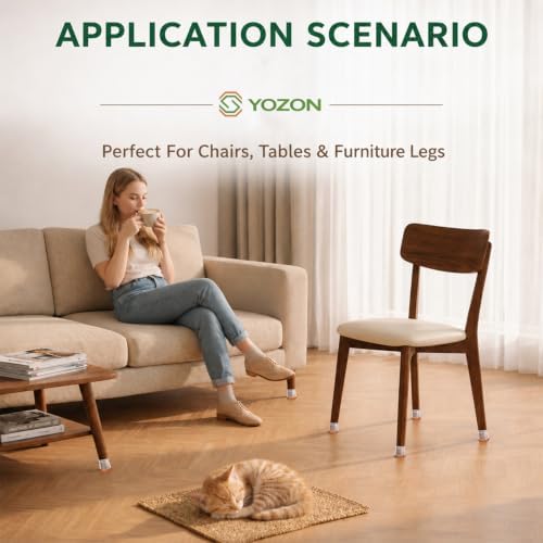 YOZON Chair Leg Floor Protectors Silicone Caps Felt Strengthen Bottom - Image 6