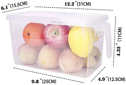 Sooyee Fridge Storage Containers Produce Saver, 4 Pack x 4L Stackable Refrigerator Organizer Keeper with Handle To Keep Fresh for Produce, Food,Fruits, Vegetables, Meat and Fish,Clear - Image 5