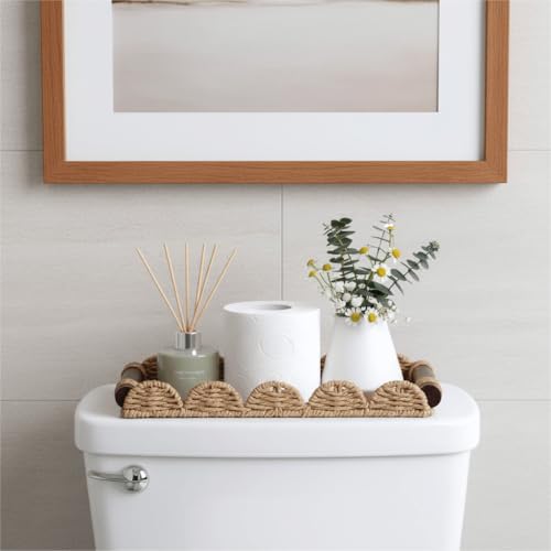 CubesLand Bathroom Toilet Paper Tray Organizer, Scalloped Decorative Tray - Image 2
