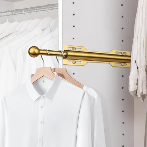 12" Valet Rod for Closet Pull Out (1 Pack, Brushed Gold) by FIRJOY
