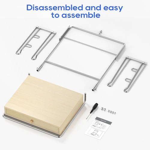 Plastic Grocery Bag Holder,Plastic Bag Organizer with Wooden Drawers Base for Grocery Store, Supermarket, Restaurant, Business - Image 3