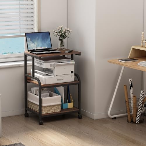 Fannova Printer Stand with Height Adjustable Storage Shelf for Home Office - Image 4