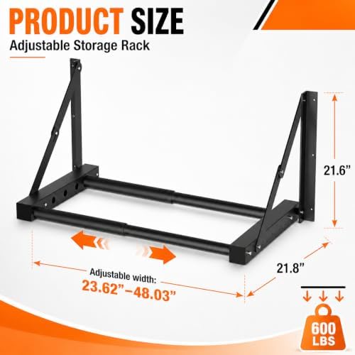 TRUSOON Wall-Mounted Folding Tire Rack, 600lb Capacity, 24-48 in Wide - Image 2