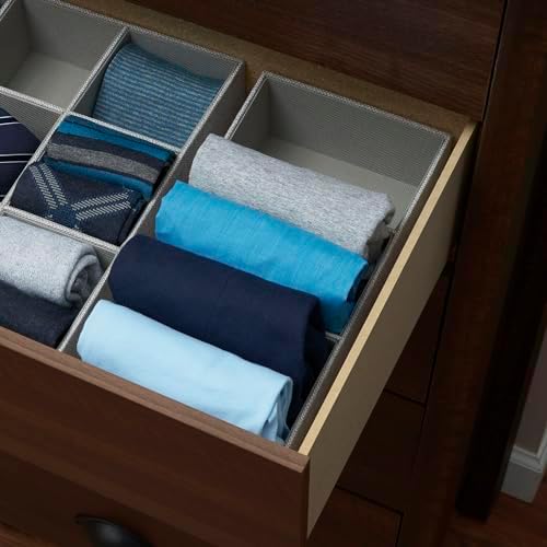 Household Essentials Grey 727-1 Deep 3 Section Drawer Organizer Box for Storage | 12 in x 6.13 in x 3.13 - Image 2