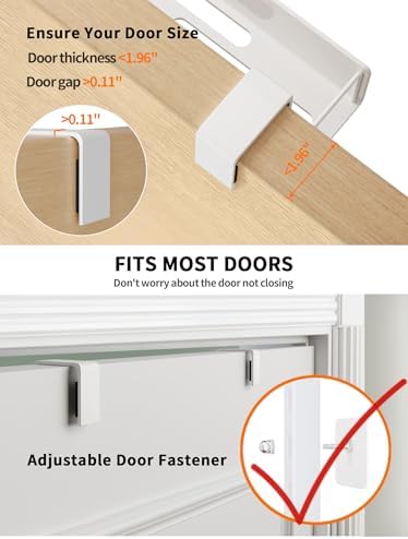 6-Tier Hanging Pantry Organizer, Metal Spice Rack Storage for Kitchen Laundry Bathroom Cabinet, White - Image 4