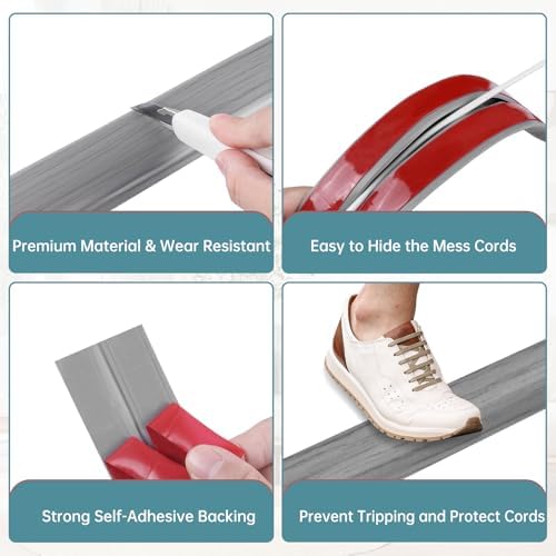 LSGCQ Floor Cord Cover Self Adhesive Cord Hider Floor Cable Management - Image 3