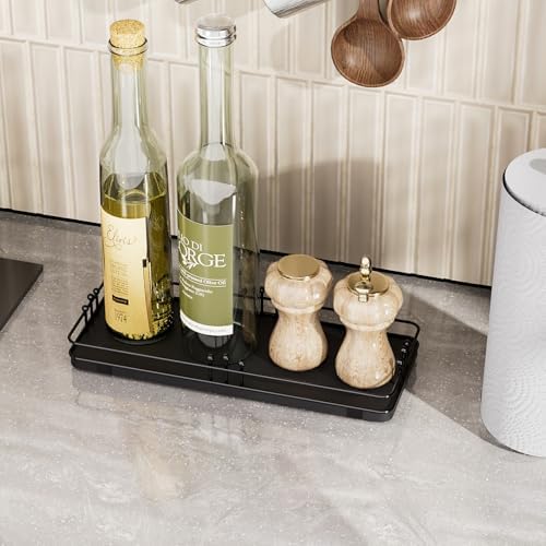 Bathroom Vanity Tray Countertop, Decor, 11.3"x 4.4" Black - Image 6