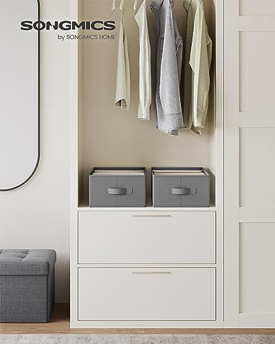 SONGMICS Set of 2 Foldable Wardrobe Clothes Organizers, 6-Compartment - Image 2