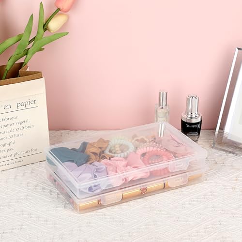 BTSKY Clear Plastic Storage Box with Flap Lid, 4 Pack - 9.8"x5.9"x1.2" - Image 3