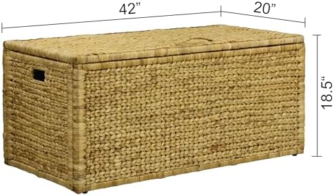 eHemco Water Hyacinth Bedding Storage Trunk, Natural, 42x20x18.5 - Image 6