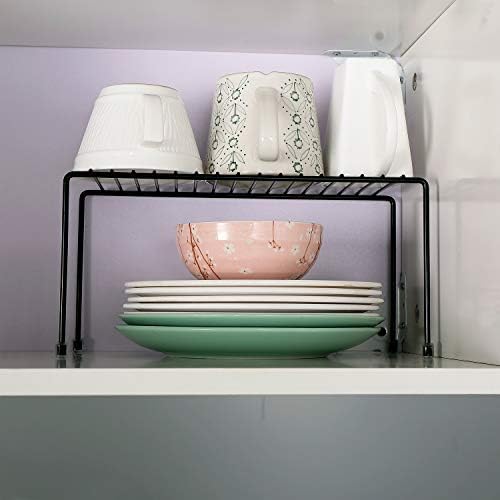 Kitchen Shelves, Cabinet Organization Mini Storage Shelf, Black ,Set of 2 - Image 2