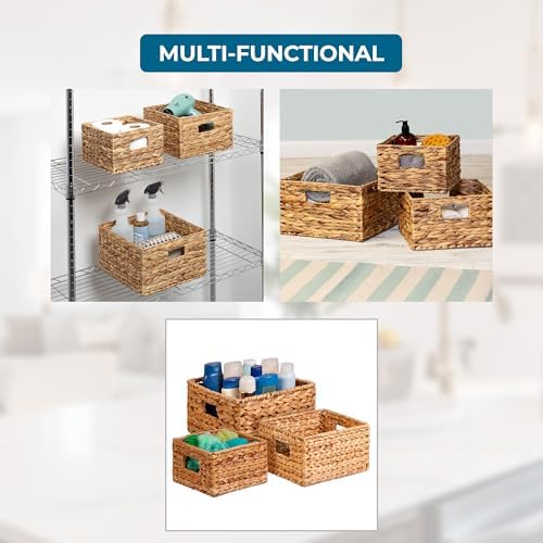 Honey-Can-Do Woven Water Hyacinth Wicker Storage Baskets, Nesting Set of 3, 9" L x 9" W x 6" H (Pack of 3) - Image 4