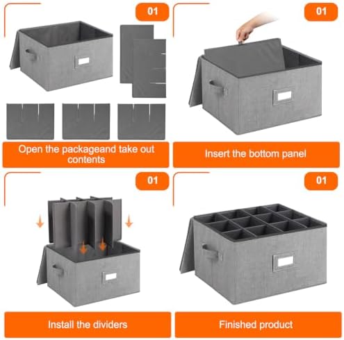 Stemware Storage Cases, Wine Glass Storage Box Containers with Dividers - Image 7