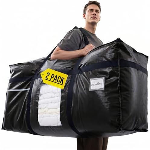 TAILI 2 Pack XXL Storage Bags with Visible Window and Handy Pocket,Black by TAILI