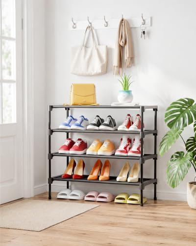 Kitsure Shoe Rack - Non-Woven Shoe Rack Shelf, Shoe Organizer for Closet, Entryway, Garage & Corridor, Stackable Shoe Shelves, X-Large, Black - Image 2