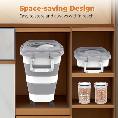 HOYTAMDAR 25-28lb Collapsible Dog Food Storage Container,Dog Food Container - Image 5