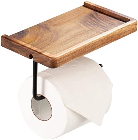 Yangbaga Toilet Paper Holder with Shelf, Wall Mount Bathroom Tissue Storage by Hanber