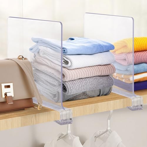 Clear Acrylic Shelf Dividers for Closets Organizer & Storage,2 Pack - Image 7