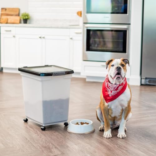IRIS USA Dog Food Storage Container, Up to 50 lbs, Pearl/Black, Made in USA - Image 2