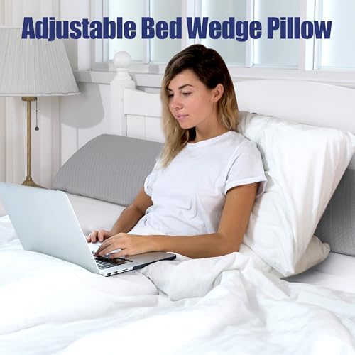HOMBYS Wedge Pillow Headboard for Bed Gap,Foldable Bed Wedge Gap Filler King Size,Matterss Gap Filler,Multi Functional Bed Crack Pillow, Large King 76"x10.6"x6" or Gap Between (0-10") - Image 2