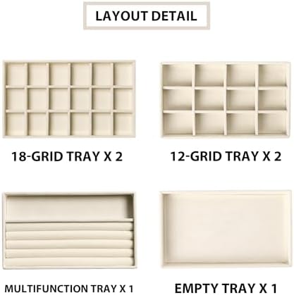 Frebeauty Jewelry Trays for Drawer,Set of 6 Jewelry Organizer and Storage - Image 4