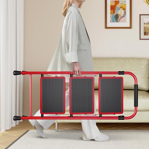 KINGRACK 3 Step Ladder, Folding Step Stool with Anti-Slip Wide Pedal - Image 5